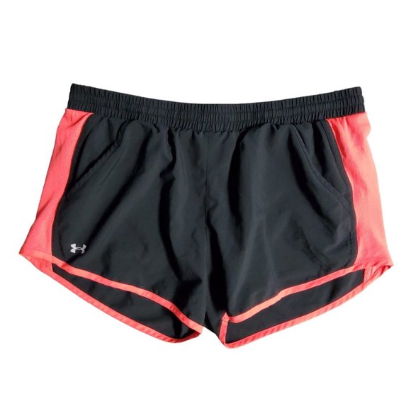 Under Amour Running Shorts Women's Large Black Brief Lined Heat Gear Athletic - Picture 1 of 11